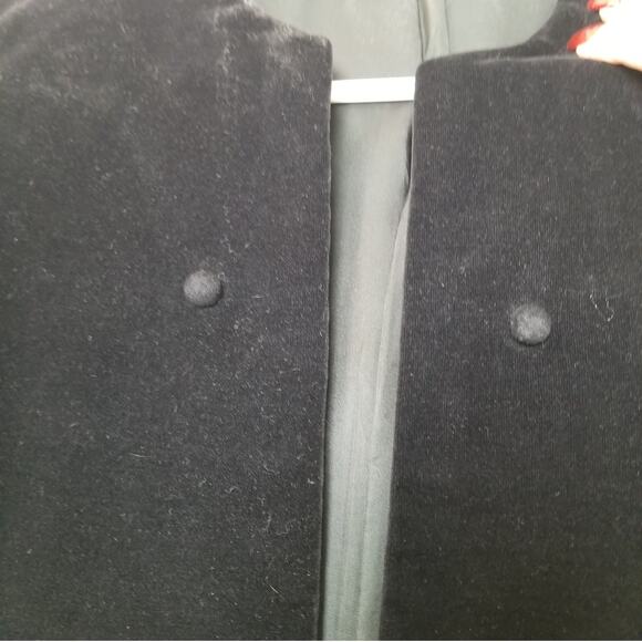 VTG-Unbranded Womens Black Velvet Open Front Blazer Jacket Size See Measurements - Picture 3 of 6